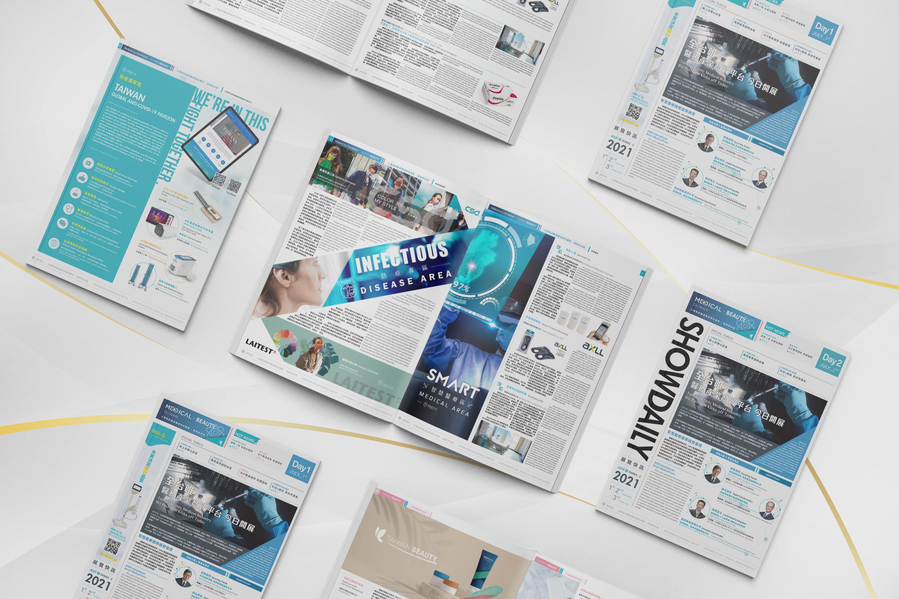 ShowDaily Medical Expo Annual Magazine — multi-edition editorial system across Day 1 / Day 2 (2019–2021, Economic Daily News × TAITRA)